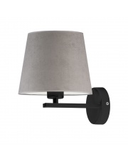 LAMPA ŚCIENNA KINKIET SIMPLE STOŻEK SZARY WELUR 